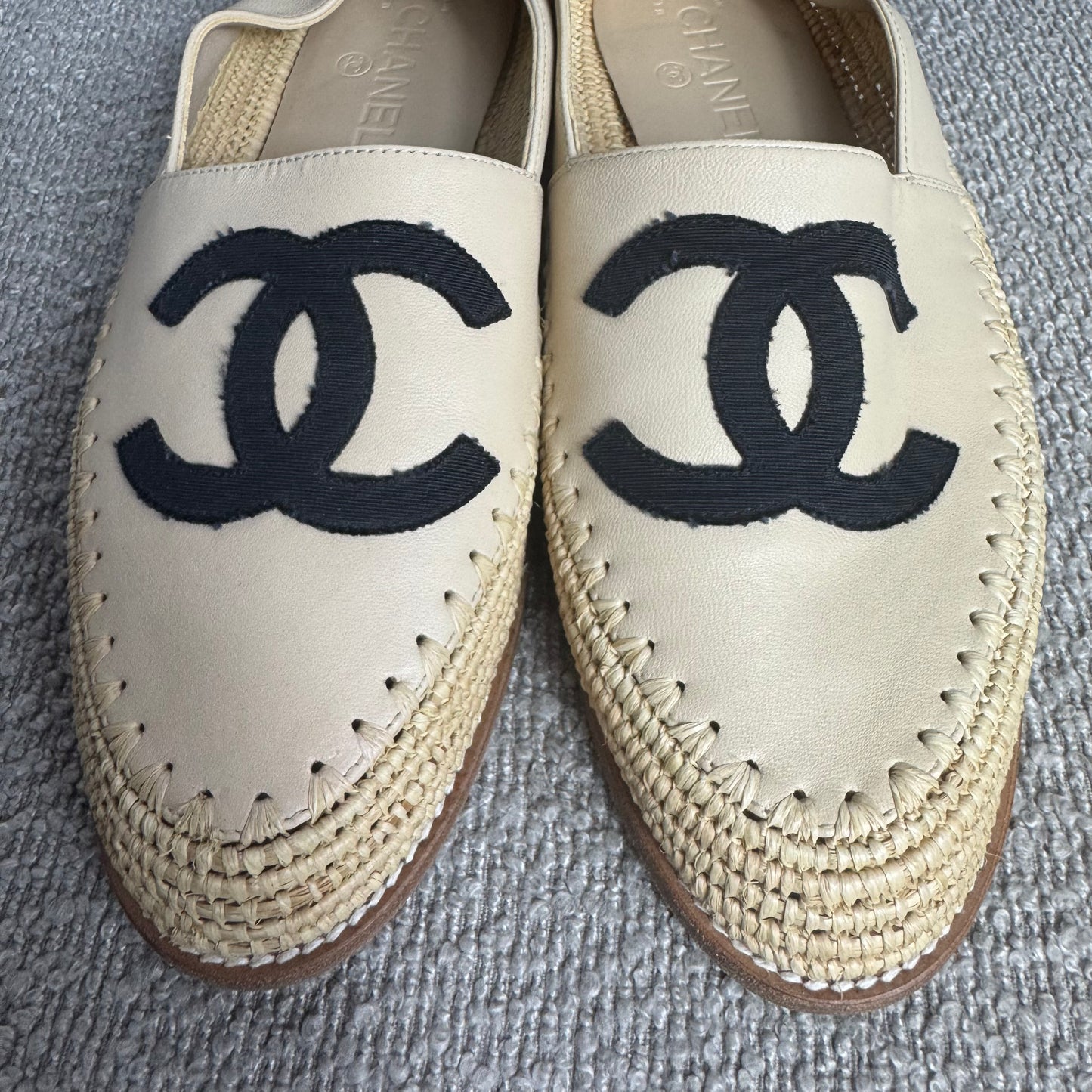 Chanel Espadrilles Beige Lammleder Gr. 39