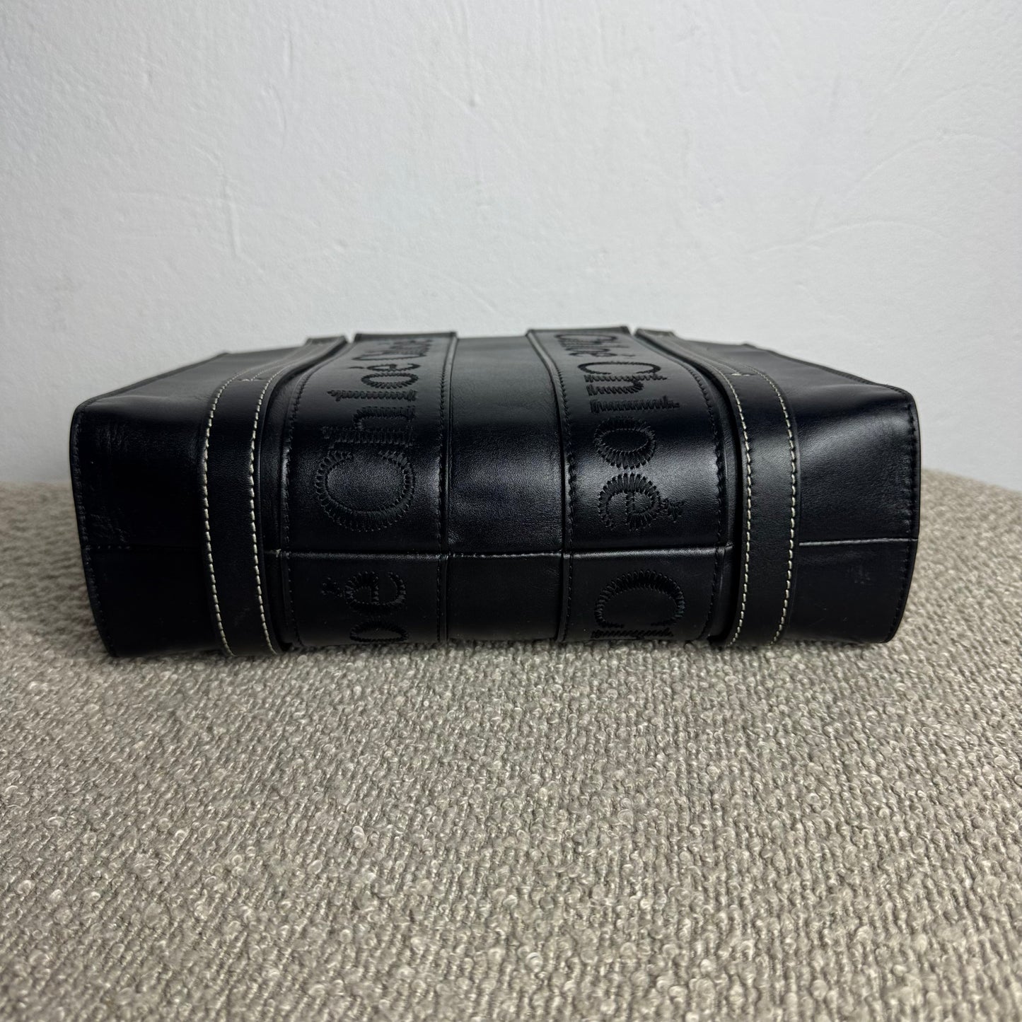 Chloé Woody Small Schultertasche Leder Schwarz