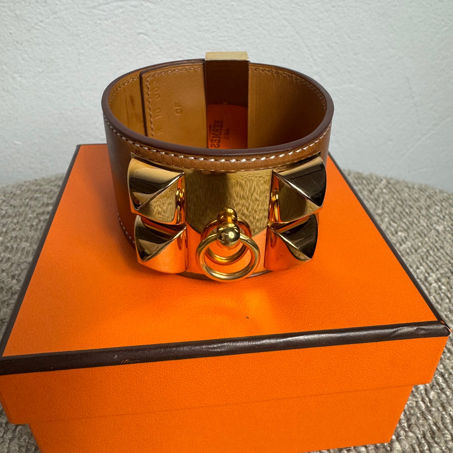 Hermès Collier de Chien Armband Fauve / Gelbgold – Gr. T4 (L)