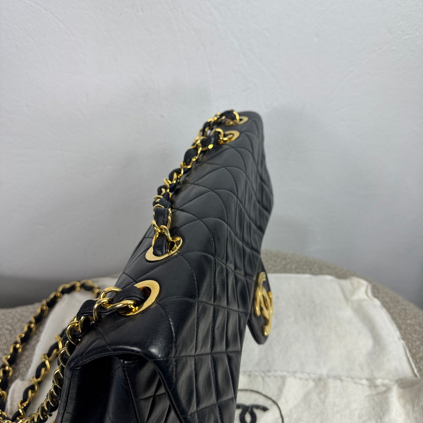 Chanel Single Flap Jumbo – Schwarz mit 24K vergoldeter Hardware