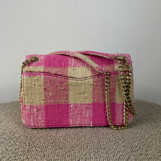 Sandro Schultertasche – Pink/Beige mit goldfarbener Hardware