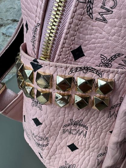 MCM Stark Side Studs Backpack – Visetos Mini Soft Pink