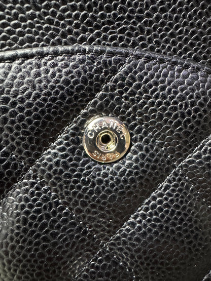 Chanel Jumbo Classic Double Flap Caviar Quilted Schwarz Silber