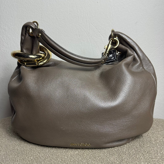 Jimmy Choo Leder Handtasche Taupe
