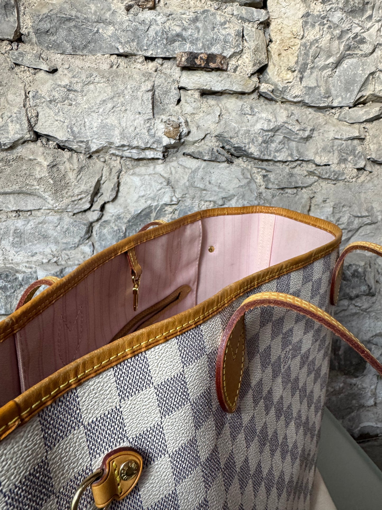 Louis Vuitton Neverfull MM – Damier Azur mit Pochette