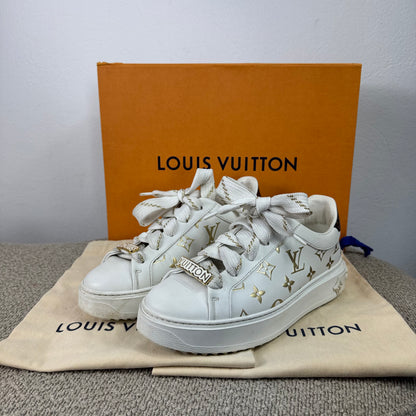 Louis Vuitton Time Out Sneaker – Weiß / Gold – Größe 37,5