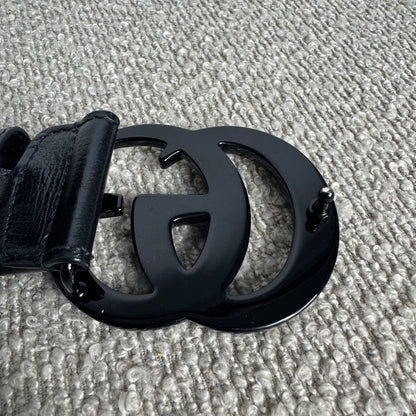Gucci GG Marmont Gürtel Schwarz Leder „All Black“ Gr. 90