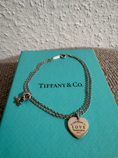 Tiffany & Co Armband mit Love-Herzanhänger und Schlüssel in Silber