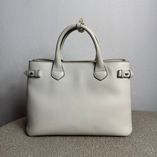 Burberry Banner Bag Grainy Calfskin Weiß