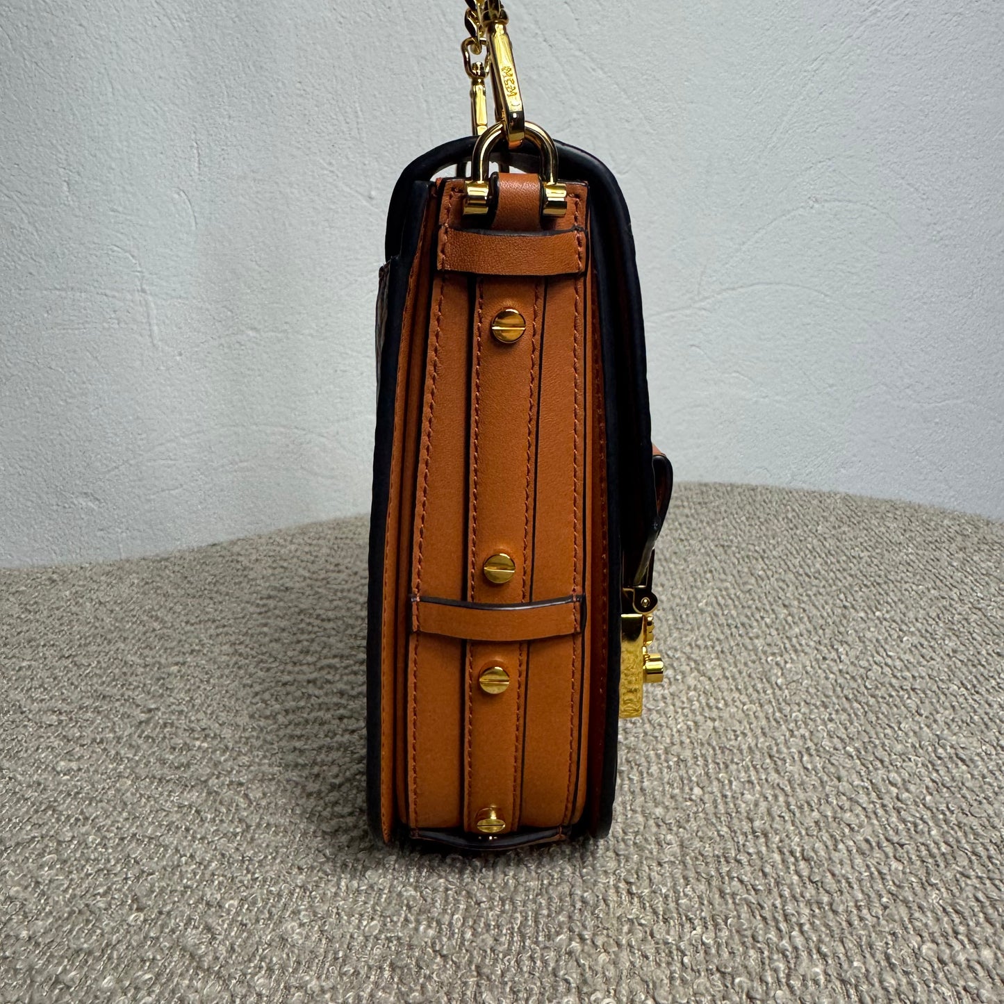 MCM Crossbody Phone Case Visetos Cognac