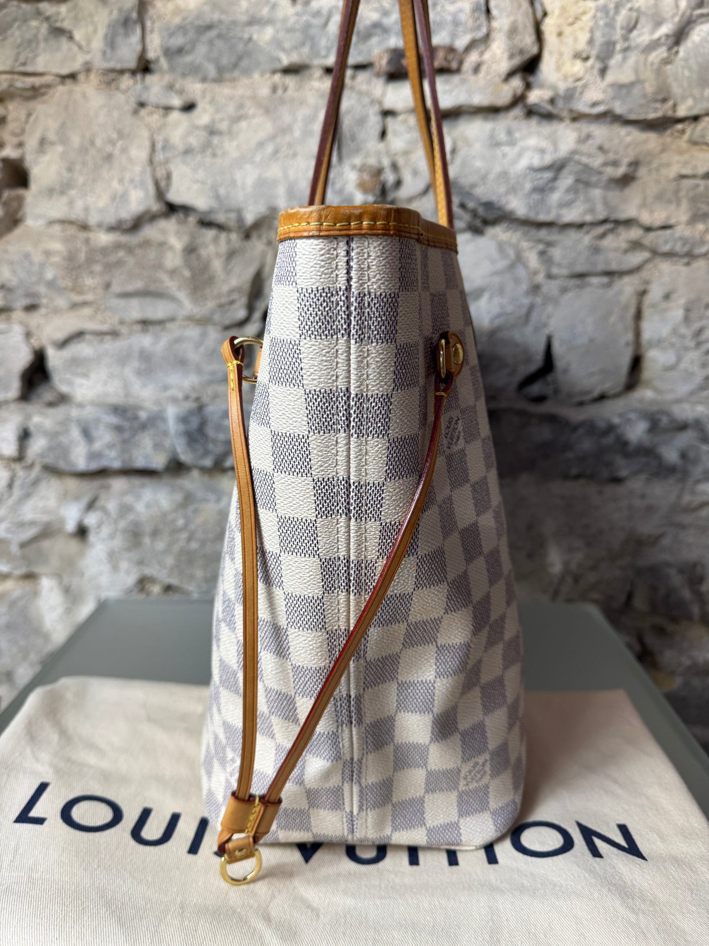 Louis Vuitton Neverfull MM – Damier Azur mit Pochette