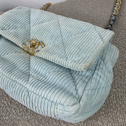 Chanel 19 Corduroy Flap Bag – Light Blue