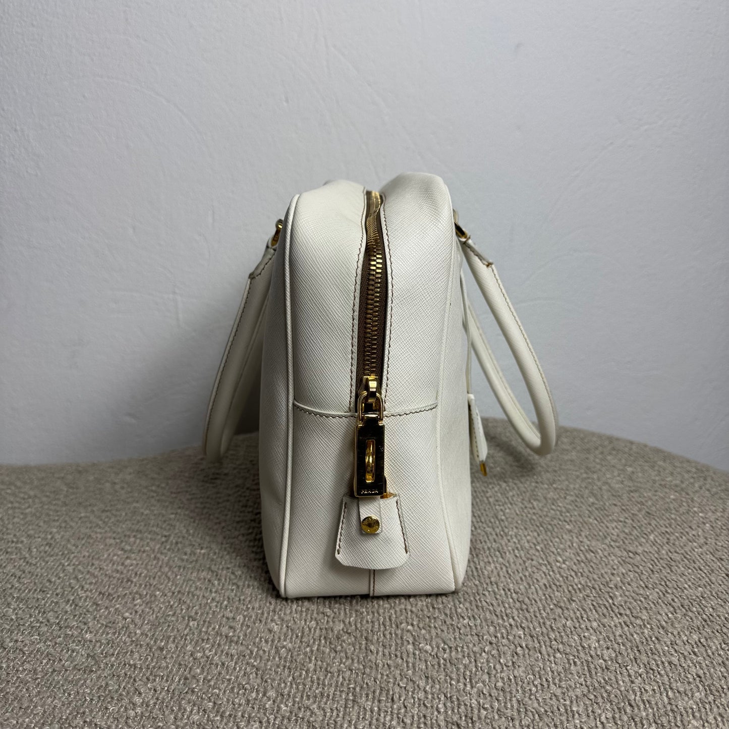 Prada Saffiano Lux Tote Bag weiß