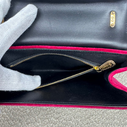 Dolce & Gabbana Velvet Devotion Medium Samt Tasche Pink