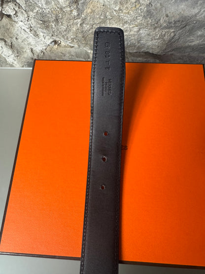 Hermès Gürtelschließe H Martelée & Wendbarer Gürtelriemen