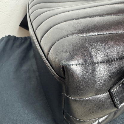 Saint Laurent Loulou Rucksack Matelassé-Leder Schwarz
