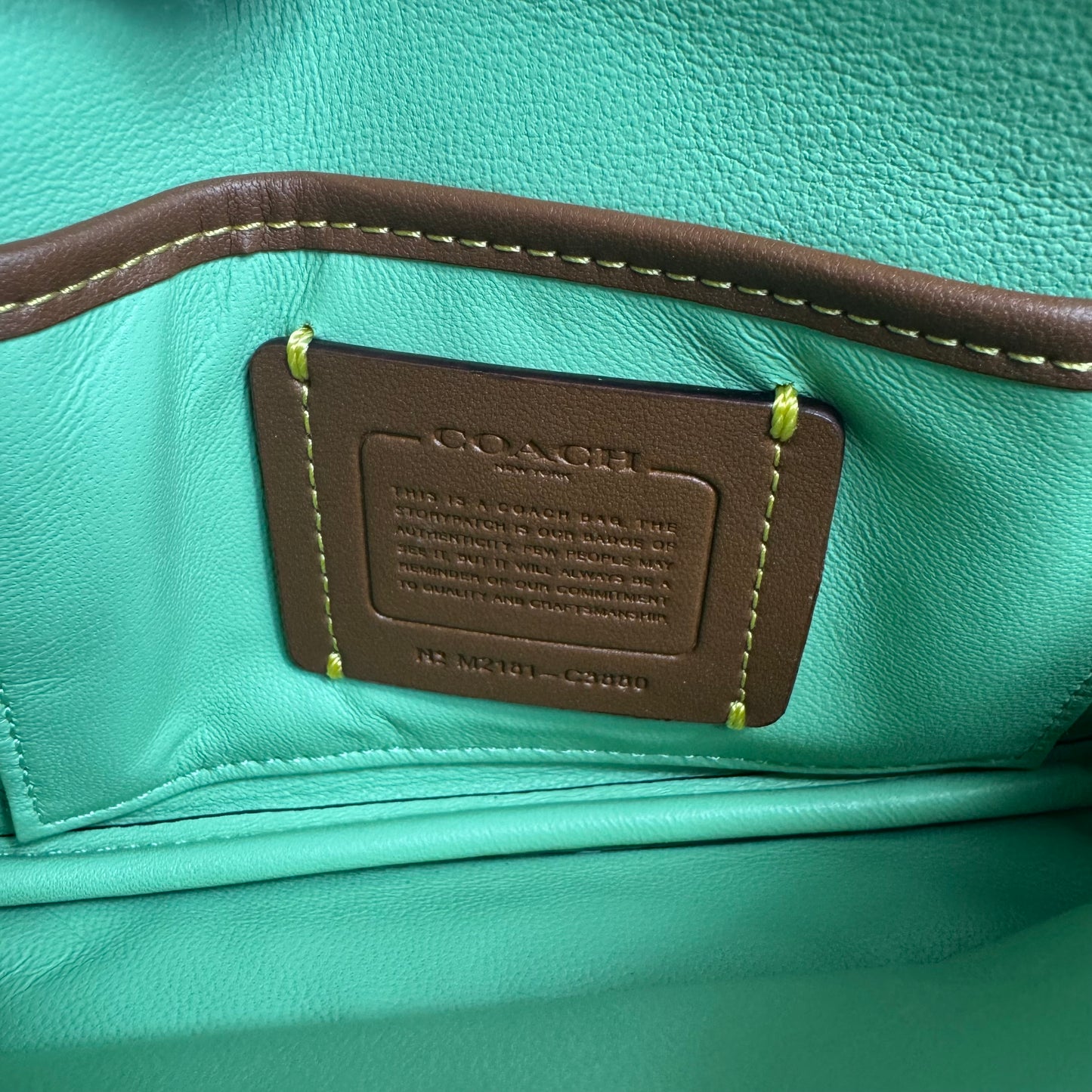 Coach Pillow Tabby 18 Leder Grün