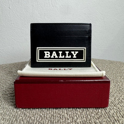 Bally „Logo Block“ Leder-Kartenetui Schwarz