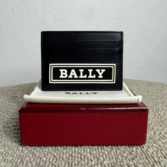 Bally „Logo Block“ Leder-Kartenetui Schwarz