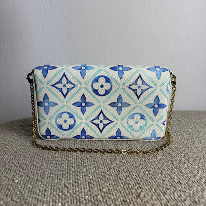 Louis Vuitton Pochette Félicie – Monogram Tile „By The Pool“ Lagoon Blue
