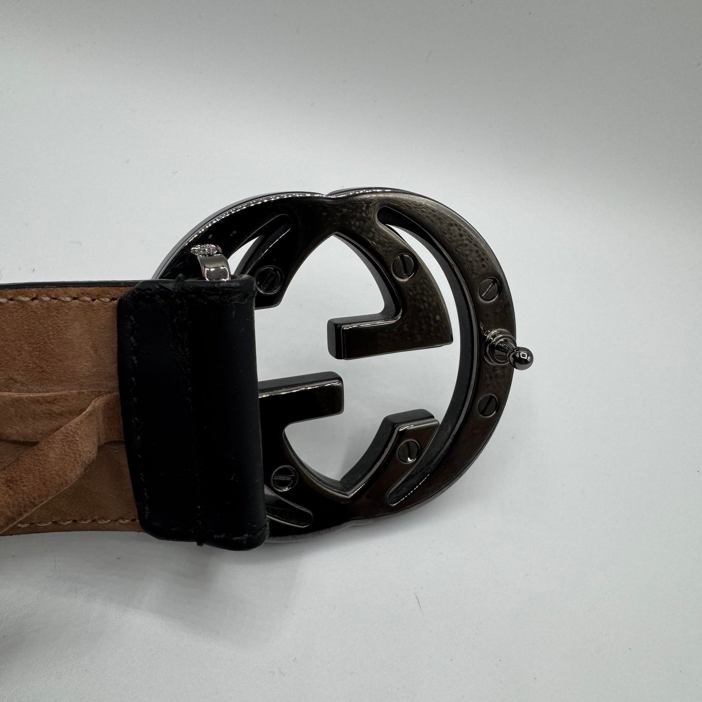 Gucci Interlocking G Buckle Gürtel Leder Schwarz Gr. 95/38 (223891)