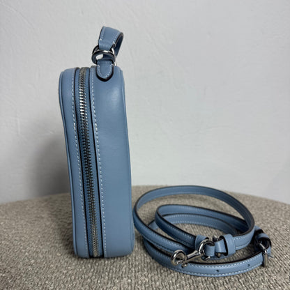 Coach Mini Phone Crossbody Bag – Signature Jacquard Hellblau
