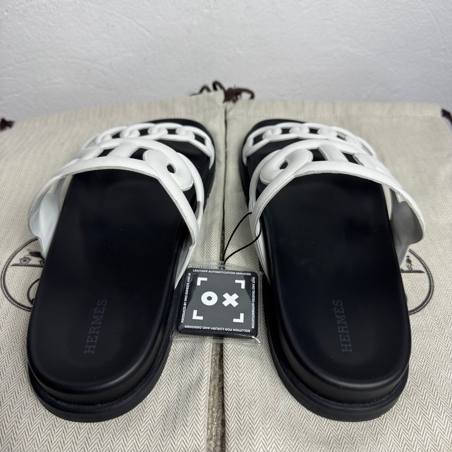 Hermès Extra Chaine d'Ancre Sandalen White Leather