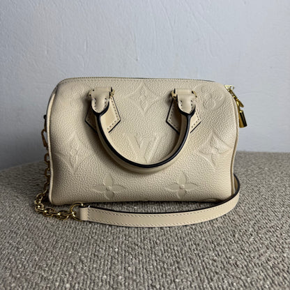 Louis Vuitton Speedy 20 Empreinte Beige mit Schulterriemen