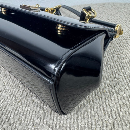 Dolce & Gabbana Mini Sicily – Schwarzes Lackleder