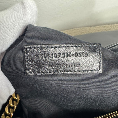 Saint Laurent Loulou Medium Matelassé aus Lammleder Schwarz