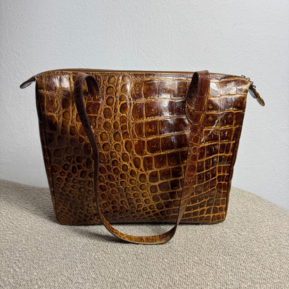 Vintage Fendi Tote Bag mit Krokodilprägung