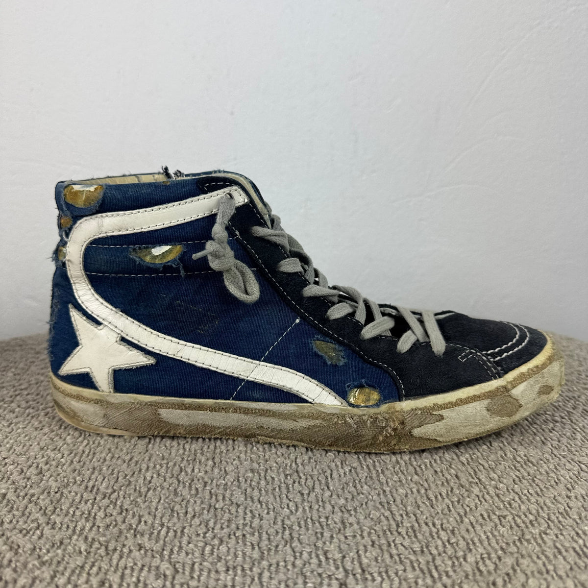 Golden Goose High-Top Sneaker – Blau/Schwarz – Größe 38