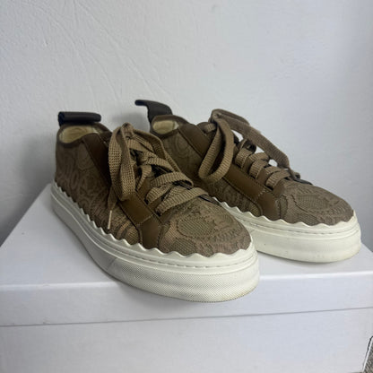Chloé Lauren Lace Sneaker – Dark Grey (Size 41)