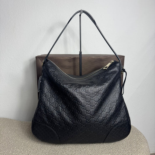 Gucci Guccissima Hobo Bag Schwarz