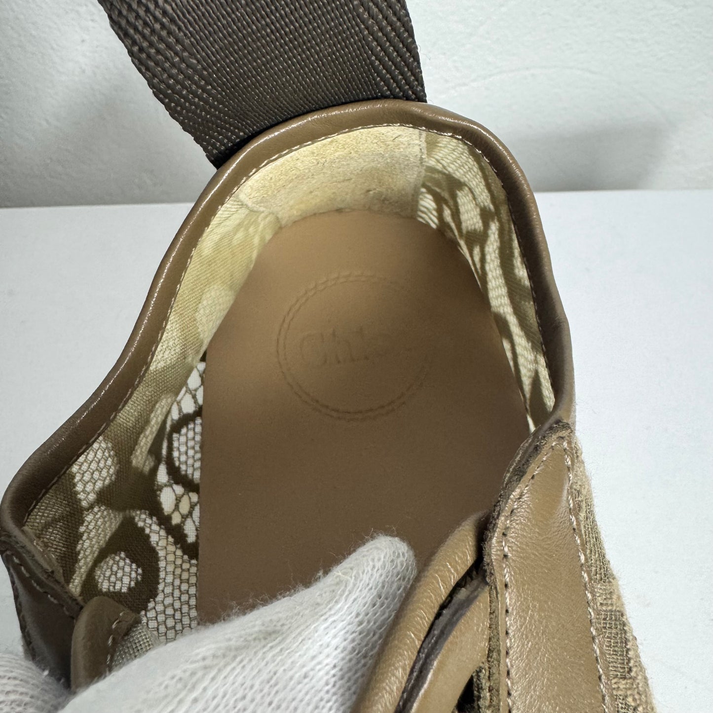 Chloé Lauren Lace Sneaker – Dark Grey (Size 41)