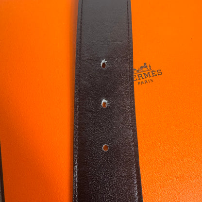 Hermès Gürtelschließe H d'Ancre & Wendbarer Gürtelriemen 38 mm