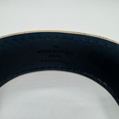 Louis Vuitton Lederarmband – Schwarz / Gelb / Gold – Größe 17