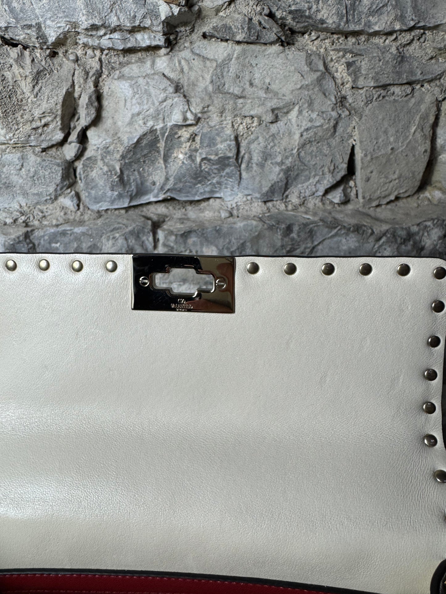 Valentino Garavani Rockstud Spike Bag Nappaleder Weiß