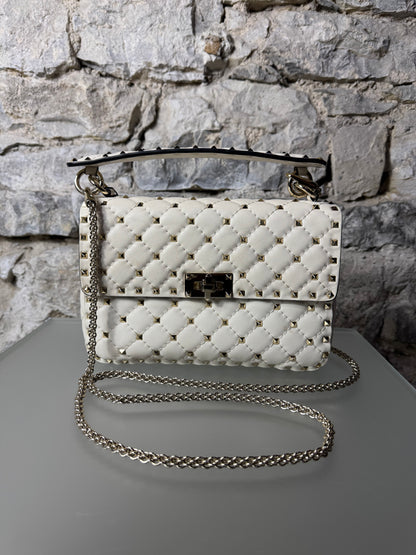 Valentino Garavani Rockstud Spike Bag Nappaleder Weiß