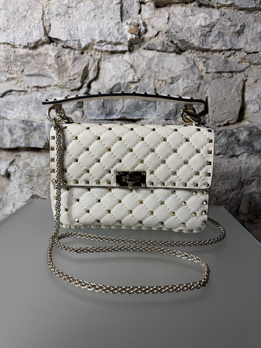Valentino Garavani Rockstud Spike Bag Nappaleder Weiß