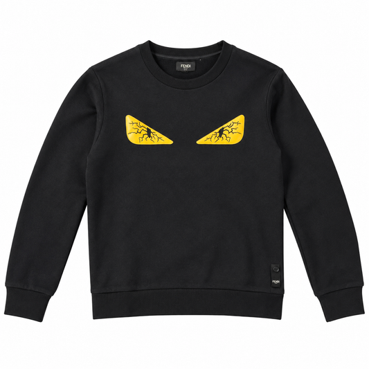 Fendi Sweater – Schwarz mit Augenmotiv – Größe M