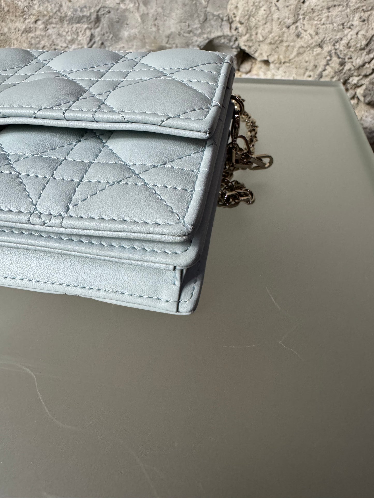 My Dior Minitasche Cannage Lammleder Hemdblau