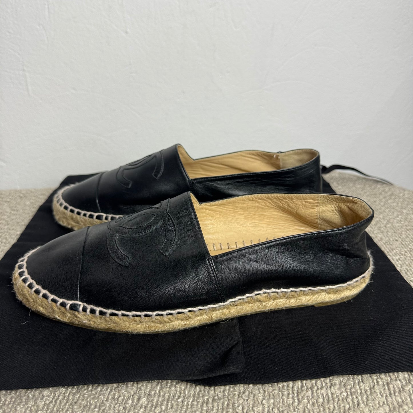 Chanel Espadrilles Schwarz Leder Gr. 40