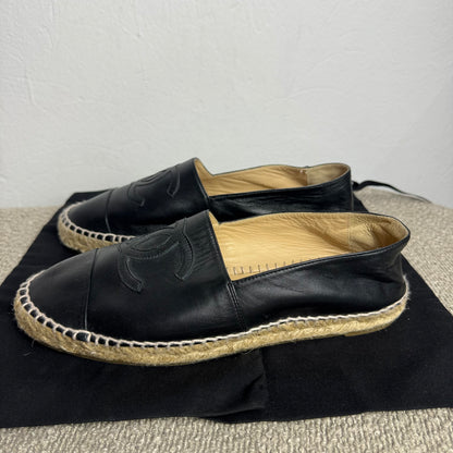 Chanel Espadrilles Schwarz Leder Gr. 40