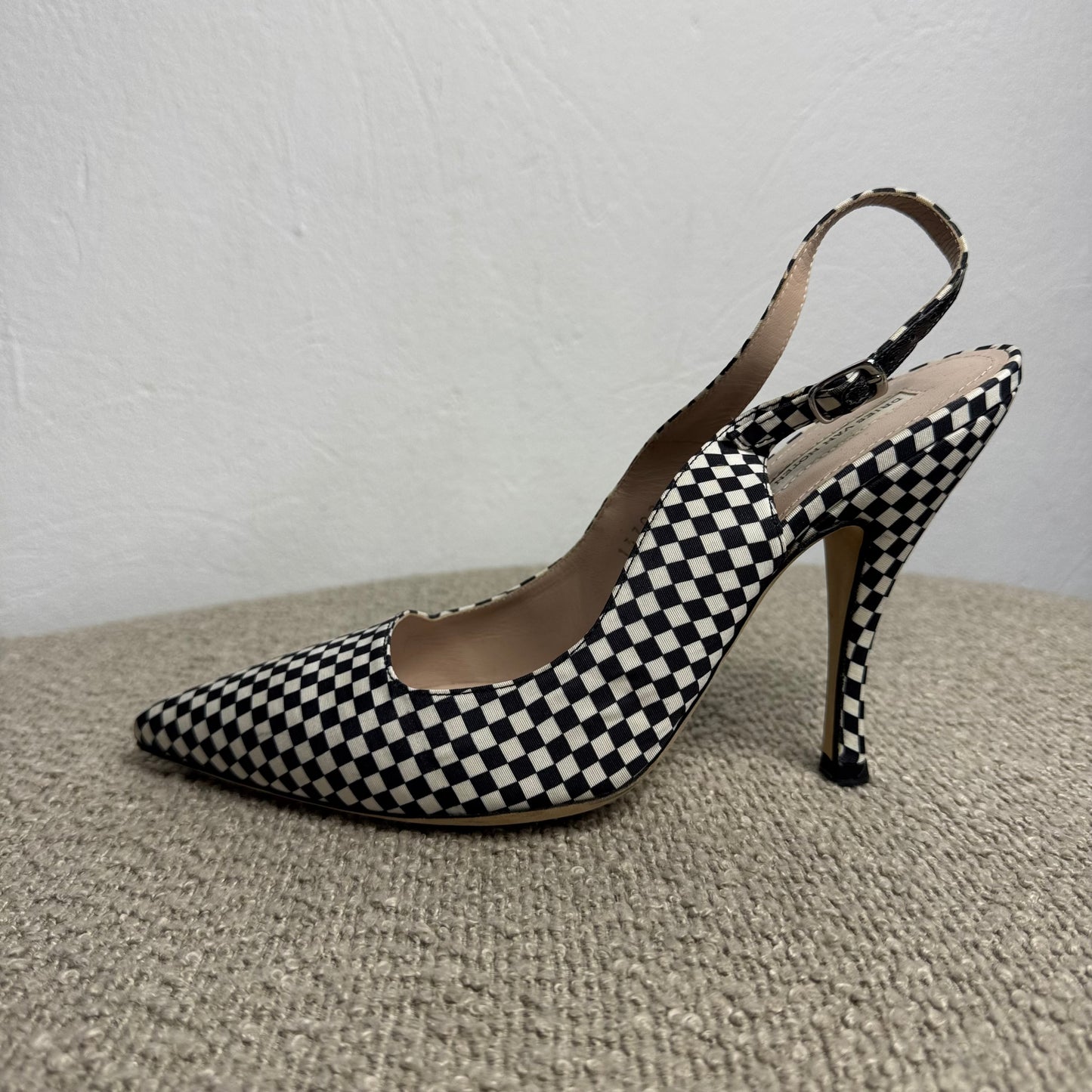Dries Van Noten Slingback-Pumps mit Schachbrettmuster Gr. 40