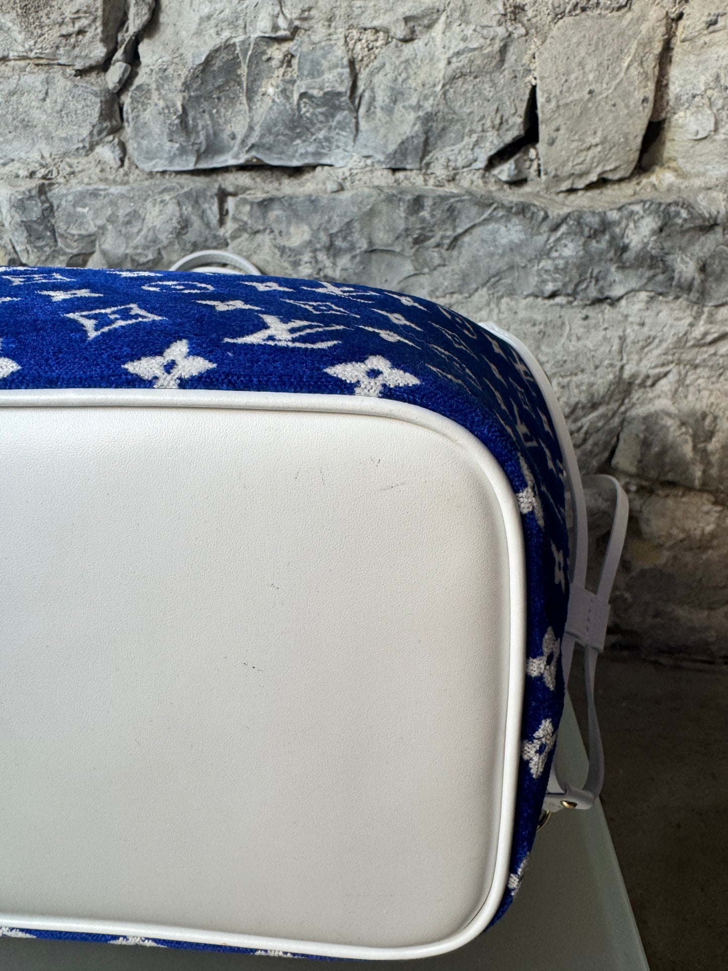 Louis Vuitton Jacquard Velvet Monogram LV Match Neverfull MM Tote – Blau & Weiß