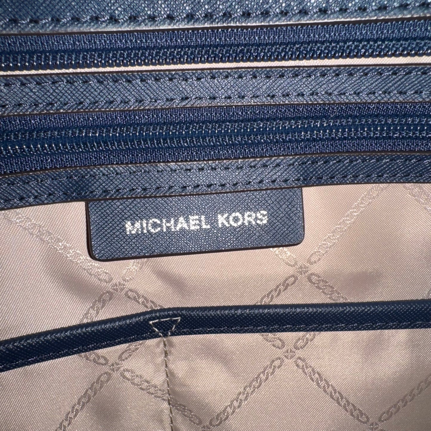 Michael Kors Jet Set Travel Large Saffiano Leather Tote Dunkelblau