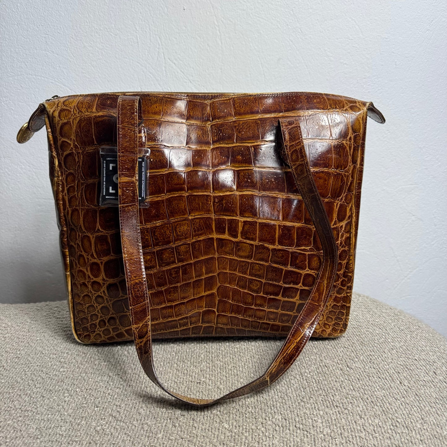 Vintage Fendi Tote Bag mit Krokodilprägung