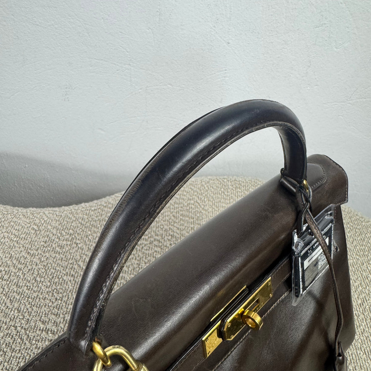 Hermès Vintage Kelly 32 – Dunkelbraun / Gold – 1992