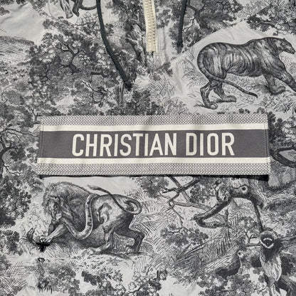 Christian Dior Toile de Jouy Sauvage Hooded Anorak Grey & White Taffeta Gr. XS